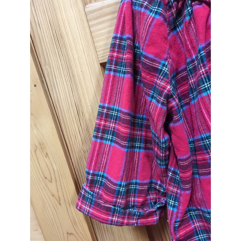 Vermont Country Store Robe/Nightgown Sz M Red Plaid Flannel Cotton Cottagecore - Picture 4 of 9